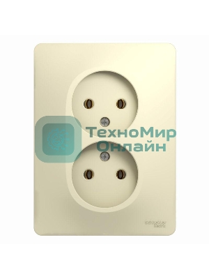 Розетка 2-м СП Glossa 16А IP20 без заземл. беж. SchE GSL000220
