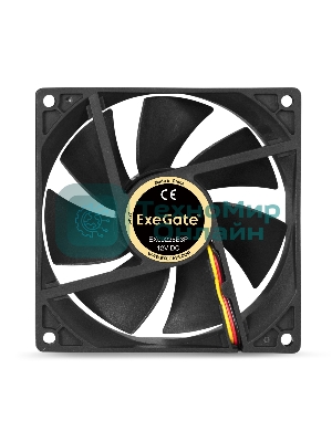 Вентилятор для корпуса ExeGate EX09225B3P черный, 92 мм, 2150 об/мин, 27 дБ, 3 pin