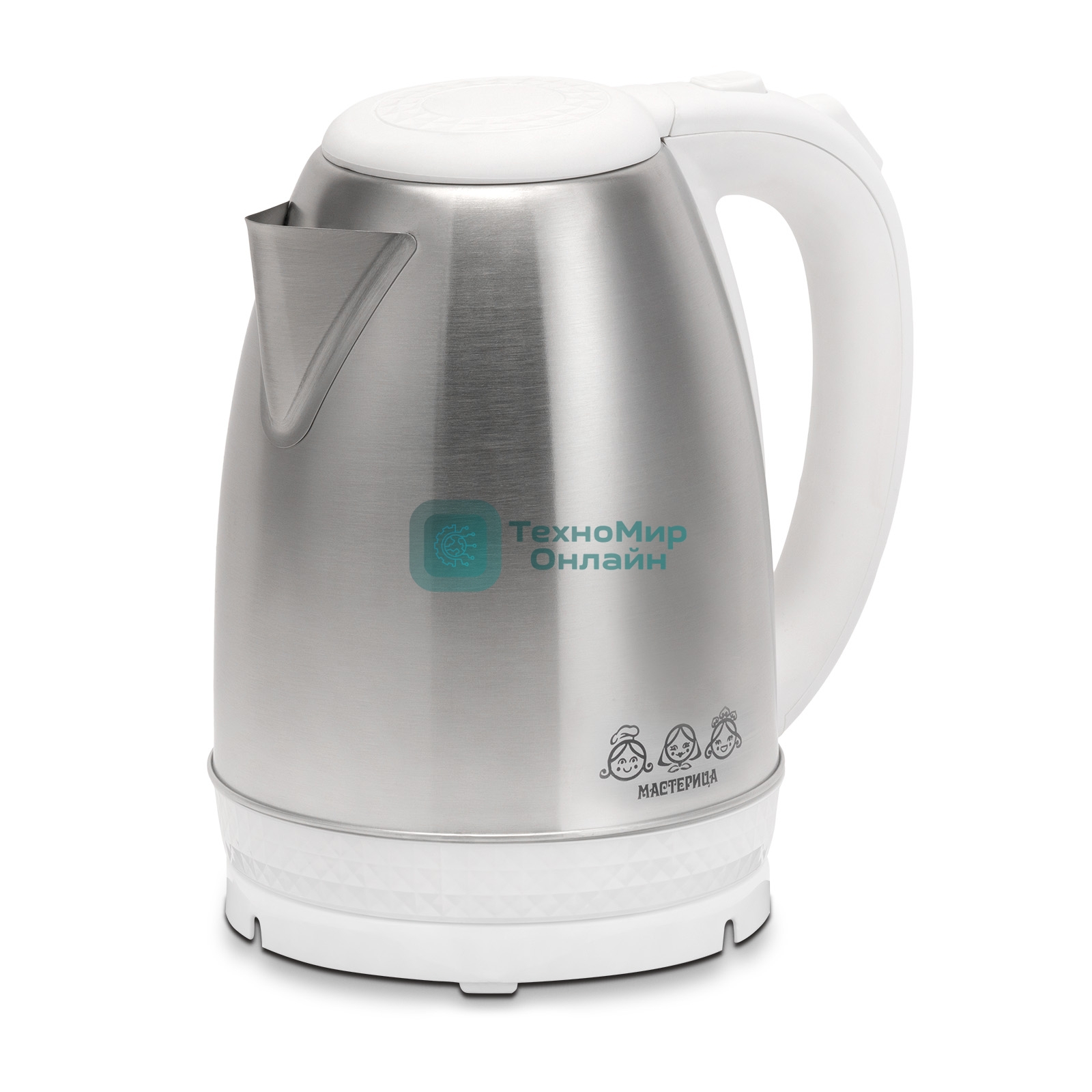 Чайник электрический Мастерица EK-1801М 1,8л, нержавейка, белый (12)