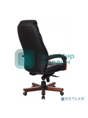Кресло Бюрократ T-9923WALNUT/BLACK черный, кожа