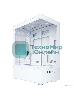 Корпус Ginzzu CL480 mATX передняя панель Стекло Белый