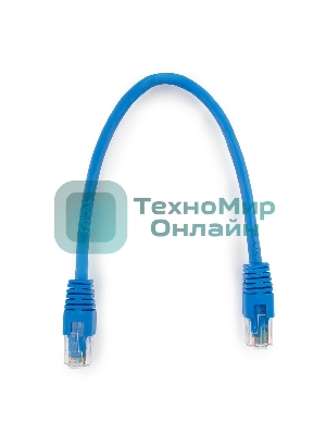 Патч-корд UTP Cablexpert cat.6, 0.25м, литой, многожильный, синий