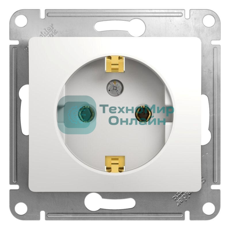 Механизм розетки 1-м СП Glossa 16А с заземл. бел. SchE GSL000143