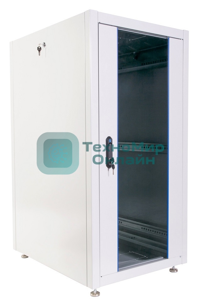 Шкаф коммутационный ЦМО (ШТК-Э-24.6.8-13АА) 24U 600x800 мм пер. дв. стекл металл 2 бок. пан. 540 кг серый