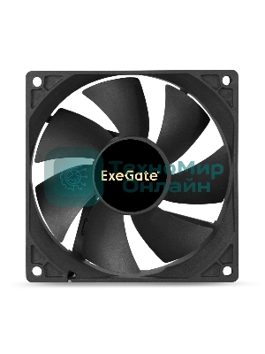 Вентилятор для корпуса ExeGate EX09225B3P черный, 92 мм, 2150 об/мин, 27 дБ, 3 pin