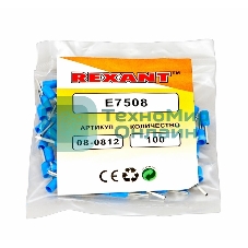 Наконечник штыревой втулочный изолированный Rexant F-8 мм 0.75 мм² (НШВи 0.75-8) синий