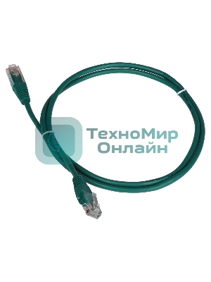 Патч-корд LANMASTER TWT UTP cat.5e, с заливными колпачками, 1.0 м, зеленый