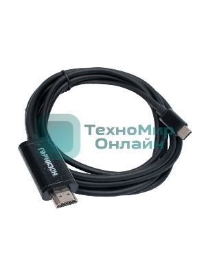 Кабель-переходник с Type-C на HDMI Гарнизон GCC-A-CM-HDMI-1.8M, v1.4, 1.8м, черный, пакет