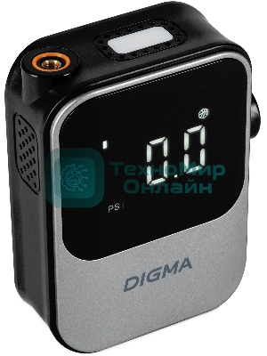 Автомобильный компрессор Digma QBK-120G серый, шланг 0.2м