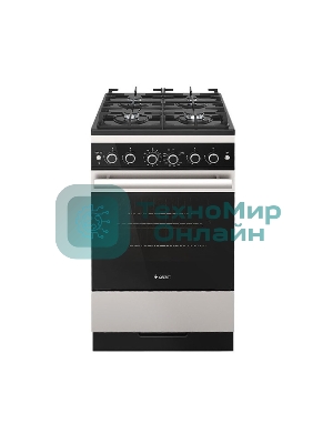 Плита газовая Gefest 5500-02 0069 серебристый/черный, конфорок 4 шт, духовка 52 л, 50 см x 85 см x 58.5 см