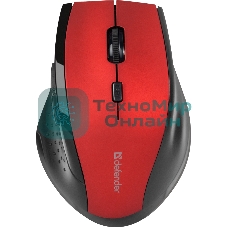 Мышь беспроводная Defender Accura MM-365 красный, 1600 dpi, радиоканал, USB, кнопки - 6