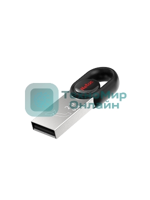 Флешка USB Netac UM2 (NT03UM2N-064G-20BK), 64Gb, USB 2.0, R/W 100/40, серебристый/черный