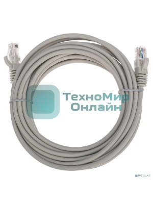 Патч-корд U/UTP Rexant cat.5e, RJ45-RJ45, 26AWG, ZH нг(А)-HF, серый, 5 м