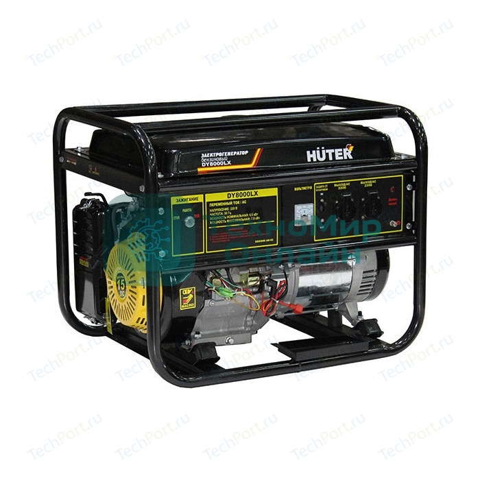Электрогенератор бензиновый Huter DY8000LX, 7 кВт, 81 дБ, 76 кг