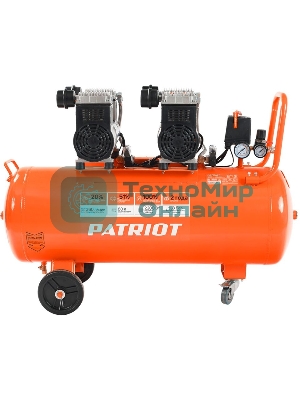 Компрессор поршневой безмасляный Patriot WO 80-360, 360 л/мин, 8 бар, 2200 Вт, 80 л, быстросъем и 