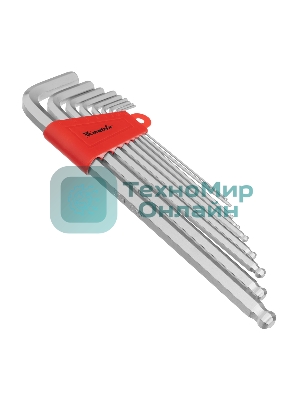 Набор имбусовых ключей Matrix HEX 9 шт экстра-длинный с шаром