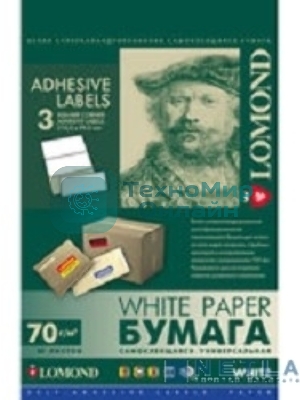Самоклеящаяся бумага Lomond универсальная для этикеток, A4, 3 делен. (210 x 99 мм), 70 г/м2, 50 листов