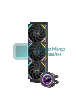 Водяное охлаждение для процессора SAMA Q60 Black (360мм, LED temp., черный, ARGb/Fans: 3x120мм, 86CFM, 30dBA, 2600RPM/Pump height 64мм, 30dBA, 2800RPM, Rad thickness 27мм/S: 1851, 1700, 1200, 20XX, 115X, AM5, AM4)