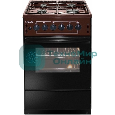 Плита комбинированная Лысьва ЭГ 401-2у коричневый, конфорок 4 шт, духовка 57 л, 50 см x 84 см x 60 см