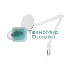 Лупа на струбцине Rexant, круглая, 5D, с подсветкой 72 SMD, сенсорный регулятор яркости, белая