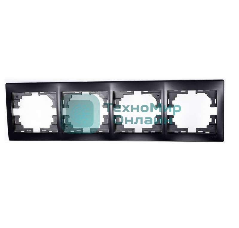 Рамка 4-м Мира горизонтальная черный бархат LEZARD 701-4200-149