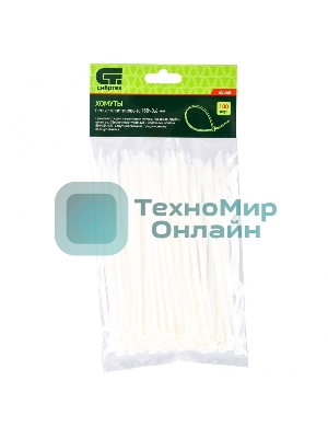 Хомуты Сибртех, 150 х 3,6 мм, пластиковые, белые, 100 шт.