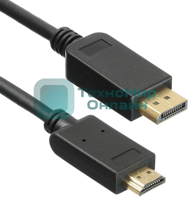 Кабель аудио-видео KingPrice KP-DP1.1-HD1.4-1.5m DisplayPort (m)/HDMI (m) 1.5м. позолоч.конт. черный