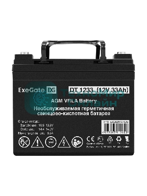 Аккумуляторная батарея ExeGate DT 1233 (12V 33Ah, под болт М6)