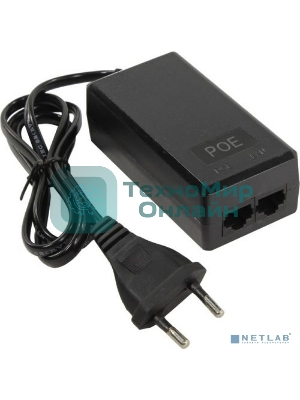 ORIENT SAP-C48POE 1A, PoE инжектор питания 48 Вт, AC 100-240V/ DC 48V, 1.0A, вход: RJ45 LAN 10/100, выход: RJ45 PoE тип B (4/5+,7/8-), совместим с оборудованием PoE IEEE 802.3af, (30672)