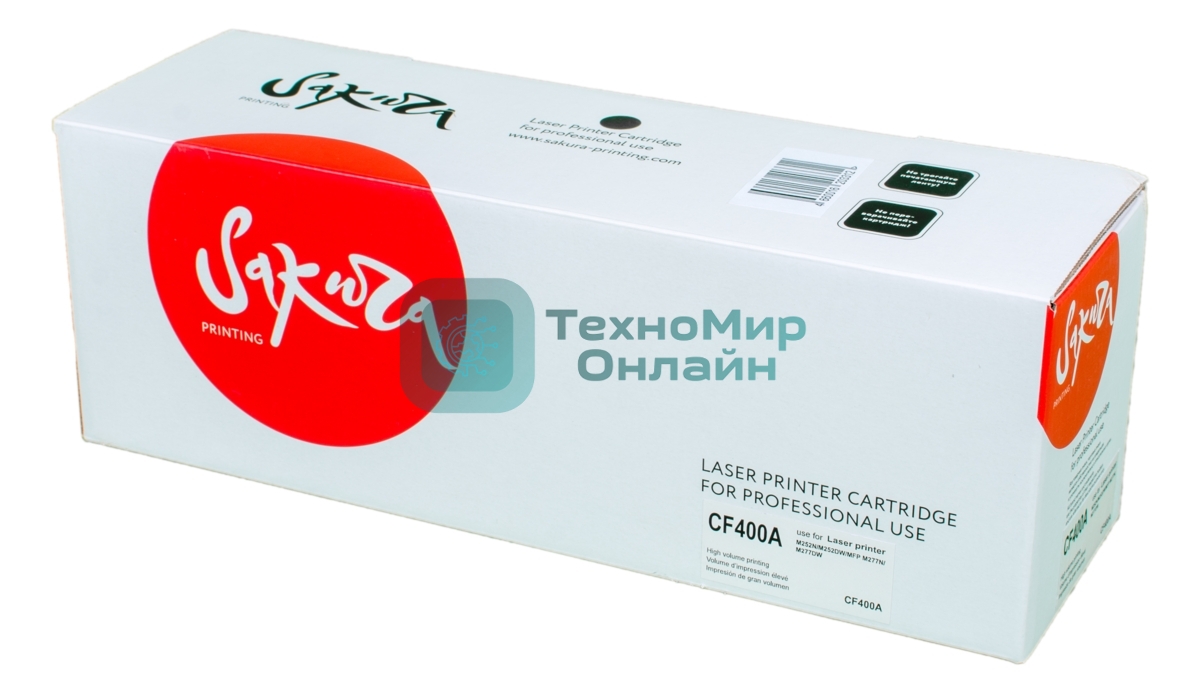 Картридж лазерный Sakura CF400A для HP Color LaserJet Pro M252n/M252dn/MFP277dw/277n, черный, 1500 к.