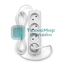 Удлинитель Гарнизон EL-NL4-W-2, 4 розетки допустимый ток 10А, длина 2 м.