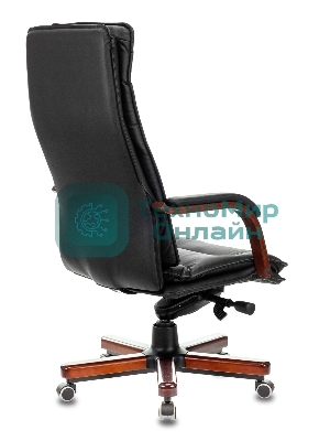 Кресло Бюрократ T-9927WALNUT/BLACK черный, кожа