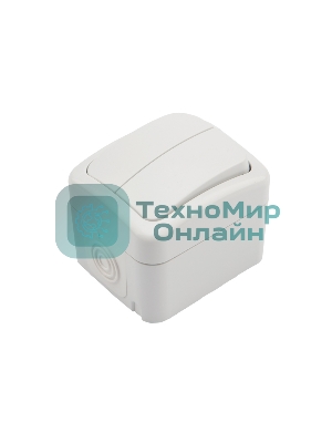 Выключатель двухклавишный Kranz Mini OG открытой установки, IP54 белый