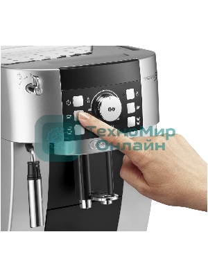 Кофемашина автоматическая DeLonghi ECAM 21.117.SB серебристый/черный, исп. кофе - зерновой/молотый, 1.8 л, 1450 Вт, 15 бар