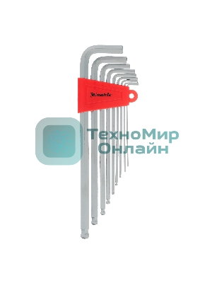 Набор имбусовых ключей Matrix HEX 9 шт экстра-длинный с шаром