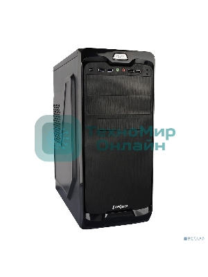 Компьютерный корпус Miditower ExeGate UN-604 Black, ATX, (UN500, 120мм) 2хUSB+2хUSB 3.0, Audio