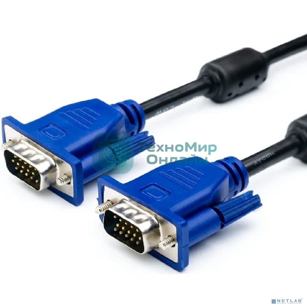 Кабель интерфейсный VGA Filum FL-C-VGAM-VGAM-1.8M 1.8 м., черный, разъемы: VGA male-VGA male, пакет