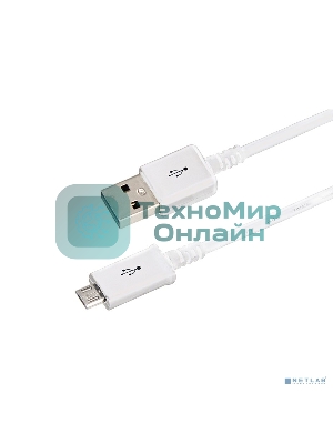 Кабель Rexant USB кабель microUSB длинный штекер 1М белый