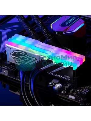 Оперативная память Apacer Panther RGB, DDR5, 16GB (1x16GB), 6000 MHz, CL40, с радиатором, черно-серый, RGB