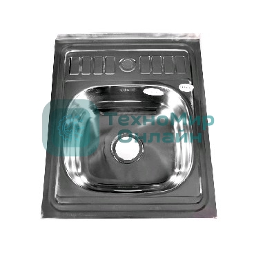 Мойка FABIA 62272 60х50 наклад 0.6 мм + большой сифон с переливом накладная, толщина 0,6 мм глубина 160 мм + большой сифон с переливом