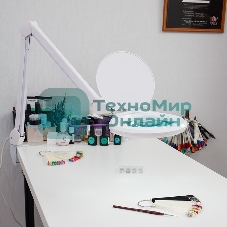 Лупа на струбцине Rexant, круглая, 5D, с подсветкой 72 SMD, сенсорный регулятор яркости, белая