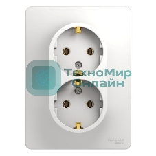 Розетка 2-м СП Glossa с заземл. в сборе бел. SchE GSL000124