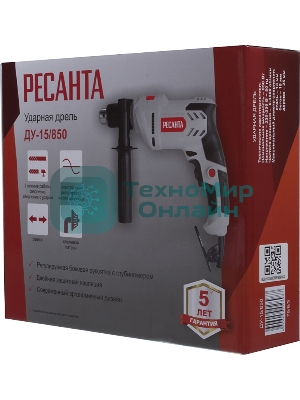 Дрель ударная Ресанта ДУ-15/850 850Вт патрон:кулачковый реверс