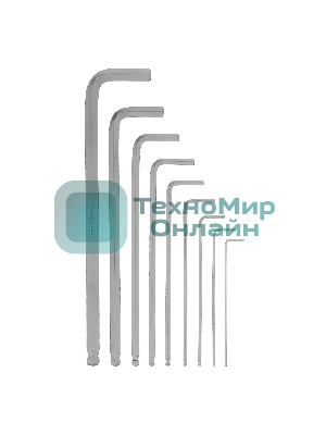 Набор имбусовых ключей Matrix HEX 9 шт экстра-длинный с шаром