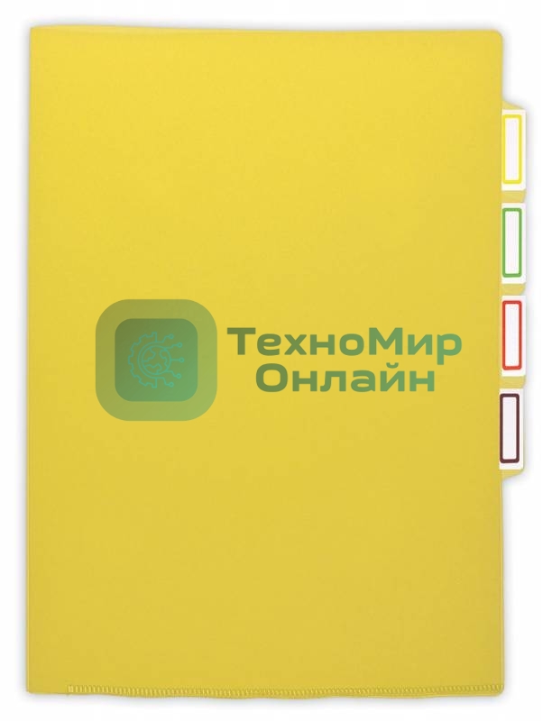 Папка-уголок Бюрократ -E356YEL 3 уровн. A4, пластик, 0.15мм, желтый