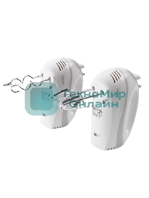 Миксер электрический Galaxy GL 2209, белый, ручной, 300 Вт, 5 скоростей + режим 