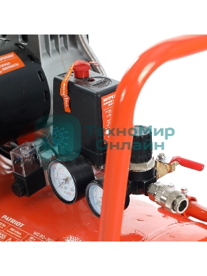 Компрессор поршневой безмасляный Patriot WO 80-360, 360 л/мин, 8 бар, 2200 Вт, 80 л, быстросъем и 