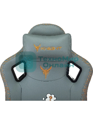 Кресло игровое Knight Craft Dragon серый эко.кожа крестов. металл