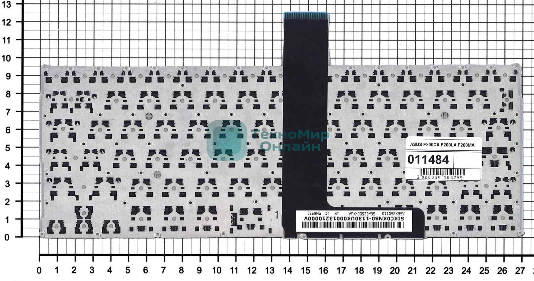 Клавиатура для ноутбука Asus F200CA F200LA F200MA X200 черная, без рамки, плоский Enter