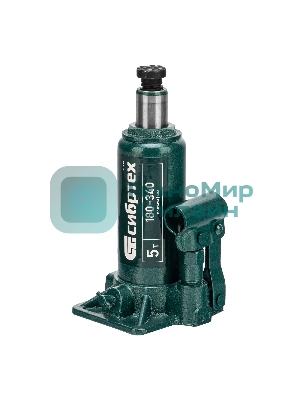 Домкрат гидравлический Сибртех бутылочный, 5т, 180-340 мм, в пластиковом кейсе